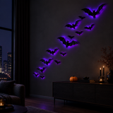 Décoration murale LED chauve-souris 3D pour Halloween