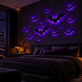 Décoration murale LED chauve-souris 3D pour Halloween