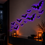 Décoration murale LED chauve-souris 3D pour Halloween