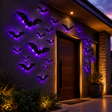 Décoration murale LED chauve-souris 3D pour Halloween