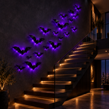 Décoration murale LED chauve-souris 3D pour Halloween